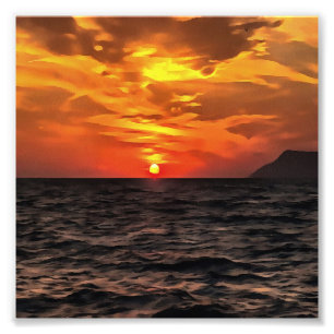 Foto Pôr Do Sol Sobre A Paisagem Do Mar Egeu