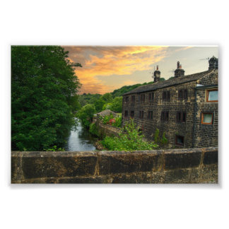 Foto Pôr do sol sobre a ponte Hawksclough, Mytholmroyd
