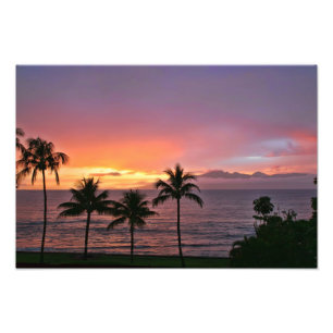Foto Por do sol tropical de Havaí na praia