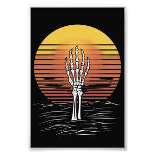 Foto Pôr do Sol Vintage Retro Halloween Zumbi Mão Assus