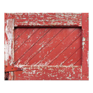 Foto Porta de celeiro de madeira pintada vermelho