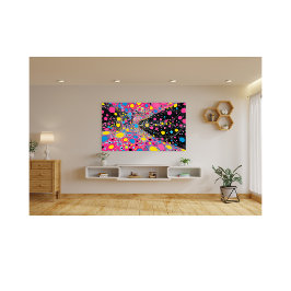 Foto Portas Cósmicas de Neon Vibrantes Design de Abstra