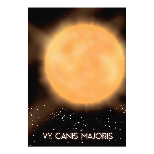 Foto Pôster de arte espacial do Sol VY Canis Majoris. (Frente)
