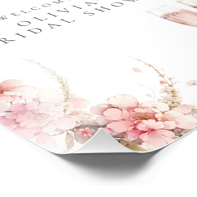 Foto Poster de Boas-vindas ao Chá de panela Petal e Pro (Borda)