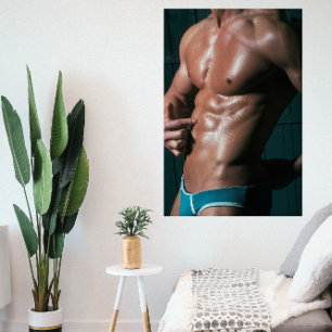 Foto Poster de Cara quente para o Menino azul