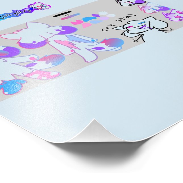 Foto poster de cristal de kittydog (Borda)