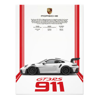 Foto Pôster de Especificações do Porsche 911 GT3 RS