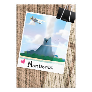 Foto Poster de férias do vulcão Montserrat.