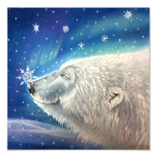 Foto Poster de Flocos de Neve do Urso Polar
