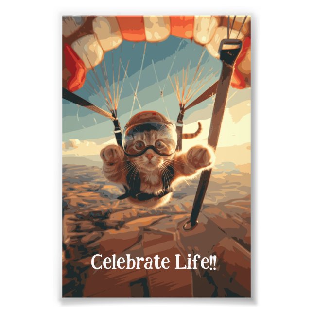 Foto Poster de Gato Inspirador Engraçado Motivacional (Frente)