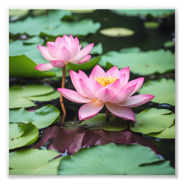 Foto Poster de lótus rosa (Frente)