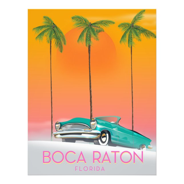 Foto Poster de viagens Boca Raton da Flórida. (Frente)