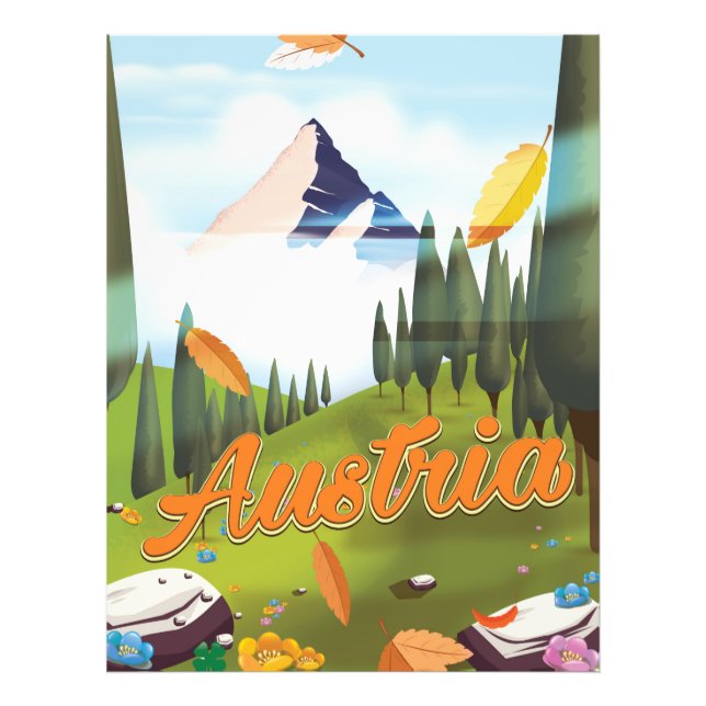 Foto Poster de viagens de desenho animado austríaco (Frente)