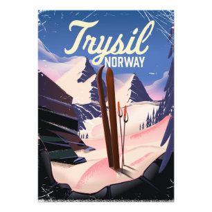 Foto poster de viagens de esqui da Noruega