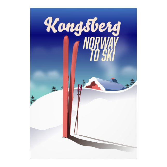 Foto Poster de viagens de esqui norway de Kongsberg. (Frente)