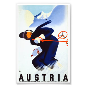 Foto Poster de viagens de Esqui Vintage Austria