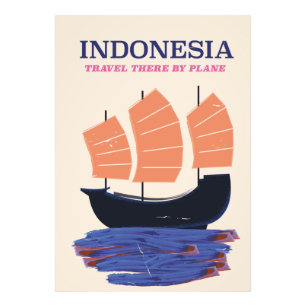 Foto Poster de viagens de estilo de vintage da Indonési