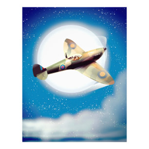 Foto poster de viagens de impressão de avião Spitfire