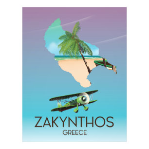 Foto poster de viagens de mapa de Grécia Zakynthos