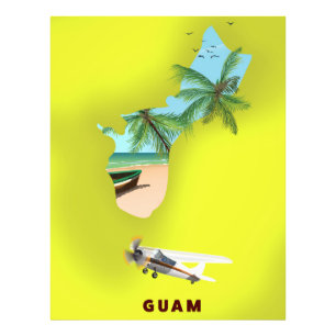 Foto Poster de viagens de mapa ilustrado por Guam