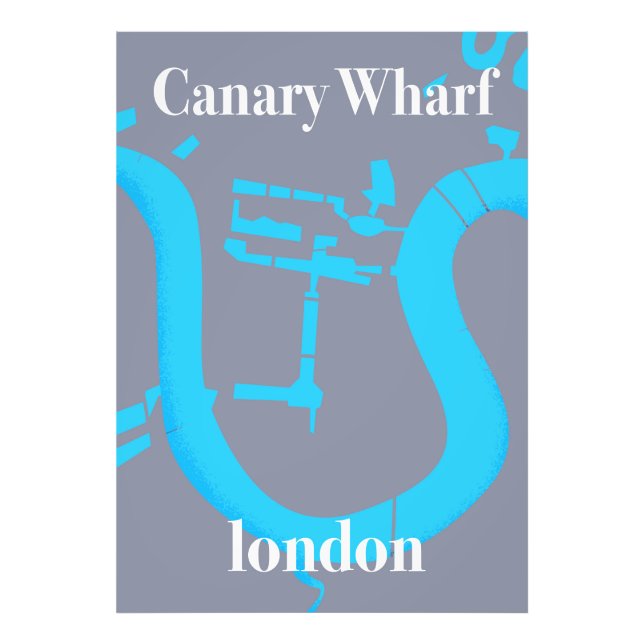 Foto poster de viagens de mapa londres de cais canários (Frente)