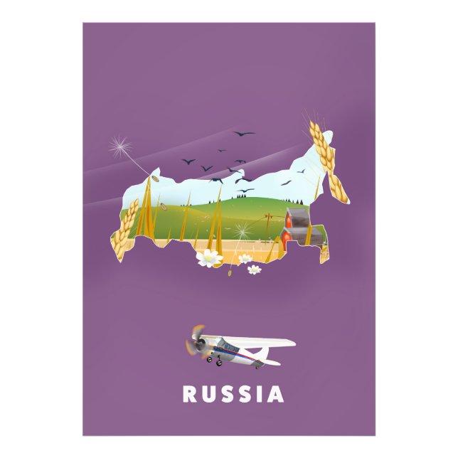 Foto Poster de viagens de Mapa Russo (Frente)