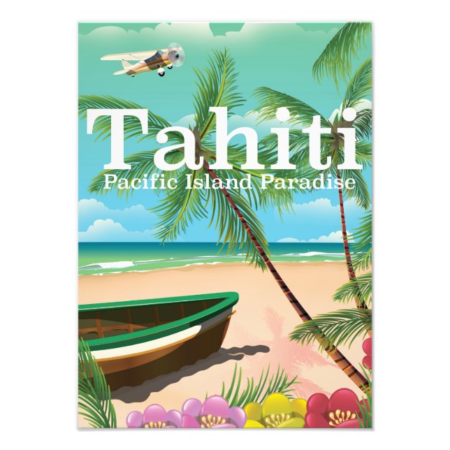 Foto Poster de viagens de praia de tahiti (Frente)