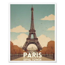 Poster de viagens de Torre Eiffel de Paris | POSTE