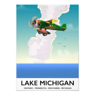 Foto Poster de viagens de voo do Lago Michigan