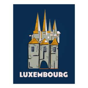 Foto Poster de viagens do estilo retrô luxemburguês