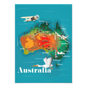 Foto Poster de viagens do mapa de Austrália