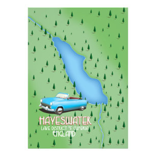 Foto poster de viagens do mapa do distrito de Hayeswate