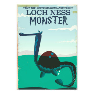 Foto poster de viagens engraçado do Loch Ness Monster