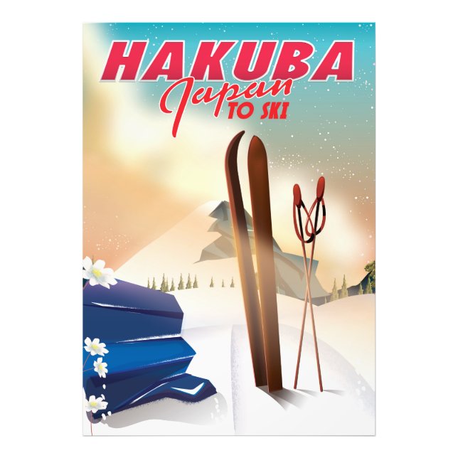 Foto Poster de viagens japonês Hakuba. (Frente)