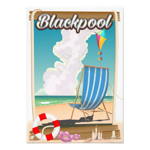 Foto Poster de viagens litoral de praia de Blackpool