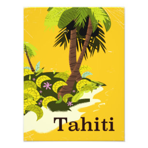 Foto Poster de viagens Retro Tahiti