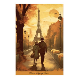 Foto Poster de viagens, Romance em Paris personalizável
