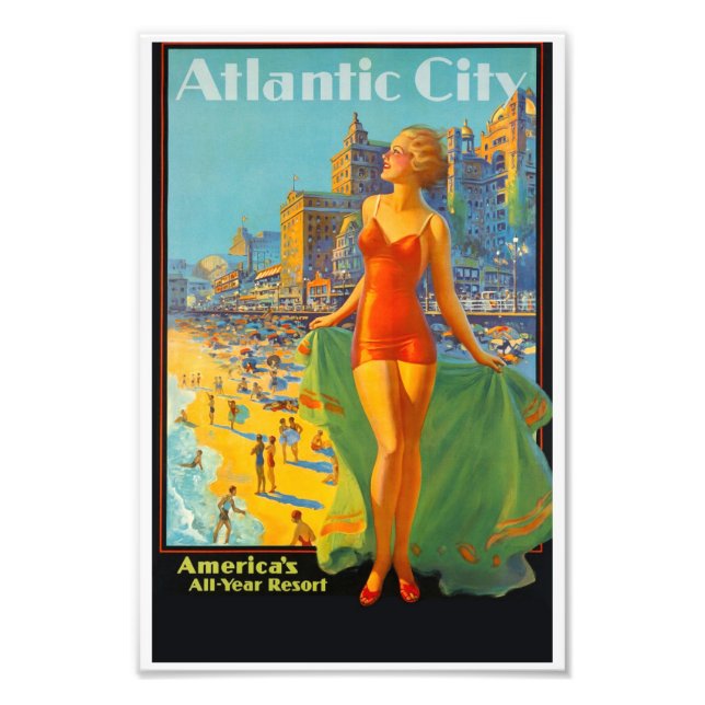 Foto Poster de viagens Vintage Atlantic City (Frente)
