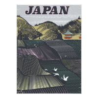 Poster de viagens vintage de paisagem do Japão