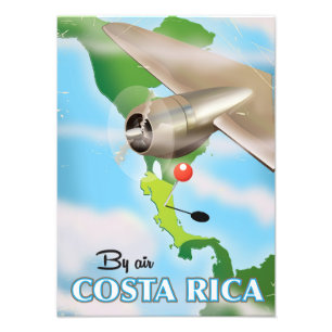 Foto poster de viagens vintage do mapa da Costa Rica