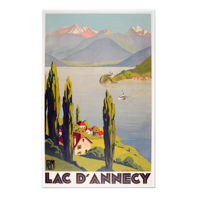 Foto Poster de viagens Vintage Lake Annecy France (Frente)
