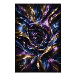 Foto Pôster de Vórtice Abstrato 3D Luxo Violeta Meia-No