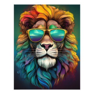 Foto 🦁 Poster do Leão Arco-Íris – Feroz Encontra o Fun