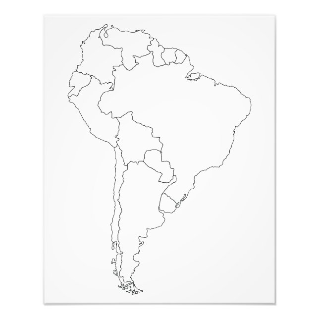 Foto Poster do Mapa da América do Sul (Frente)