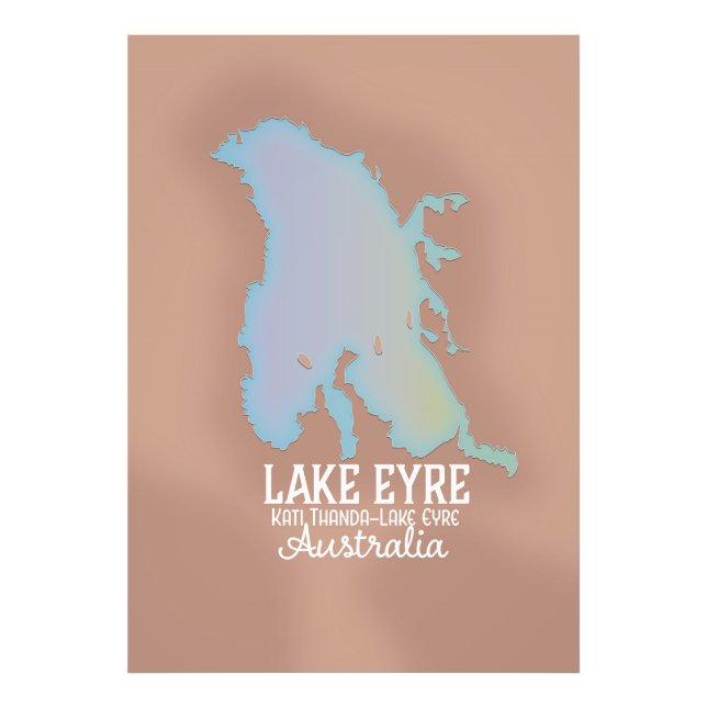 Foto Poster do mapa do Lago Eyre Austrália (Frente)