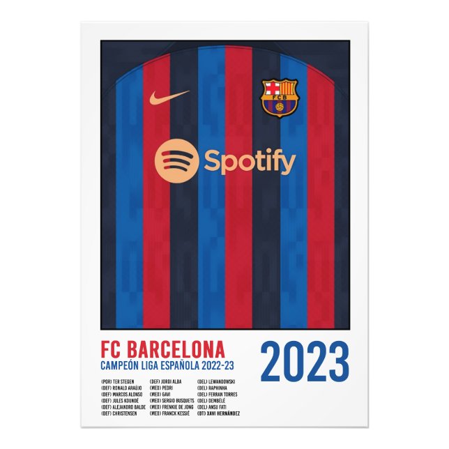 Foto Poster FC Barcelona Campeón de Liga 2023 (Frente)