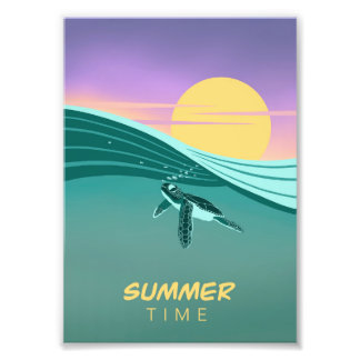 Foto Poster tortue océan Summer Time