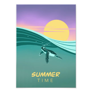 Foto Poster tortue océan Summer Time