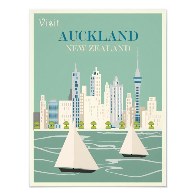 Foto Poster vintage Auckland (Frente)
