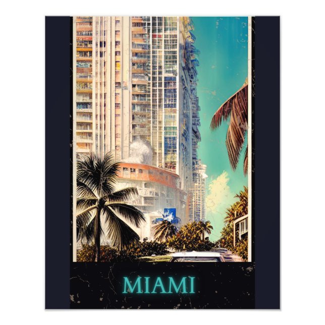 Foto Poster vintage Miami (Frente)